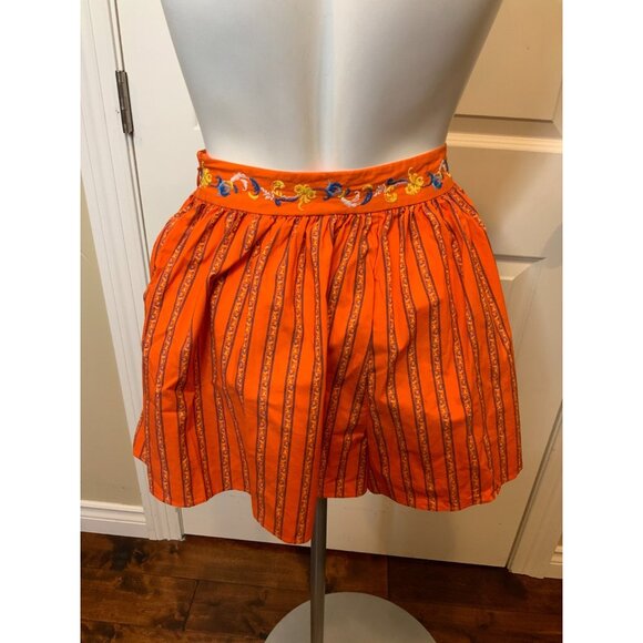 Caroline Constas Orange Teagen Embroidered Toile Culotte Shorts Striped, Size XS - Picture 7 of 8